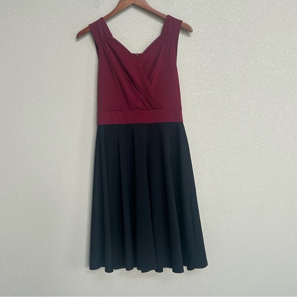 NWT Grace Karin Women’s Burgundy Black Colorblock Sleeveless Dress Size M Party - Picture 1 of 9